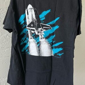 Deadstock Vintage 1988 Blackbird Space Shuttle Black Oneita T-Shirt Large